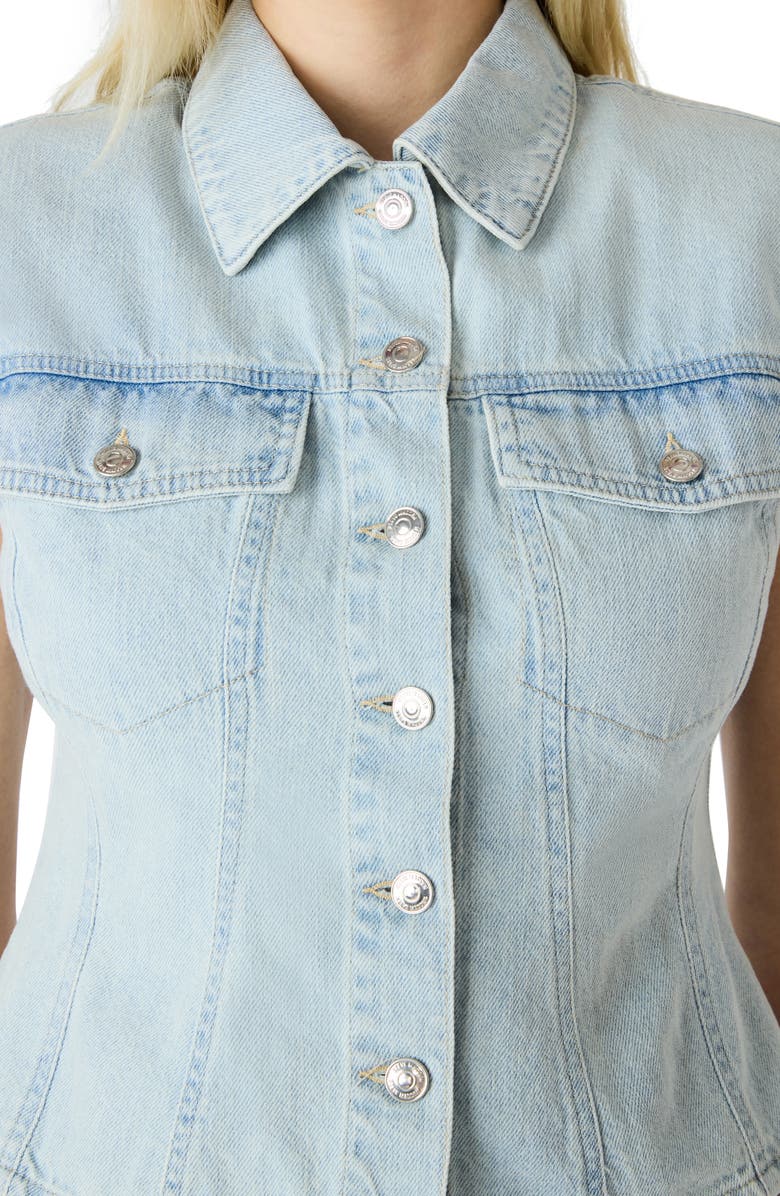 Steve Madden Cassady Crop Denim Vest, Alternate, color, Sulphur Spring