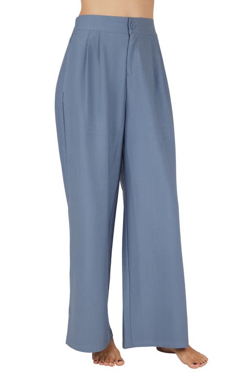 90 Degree By Reflex Fifth Ave Wide Leg Stretch Denim Pants In Flint Stone