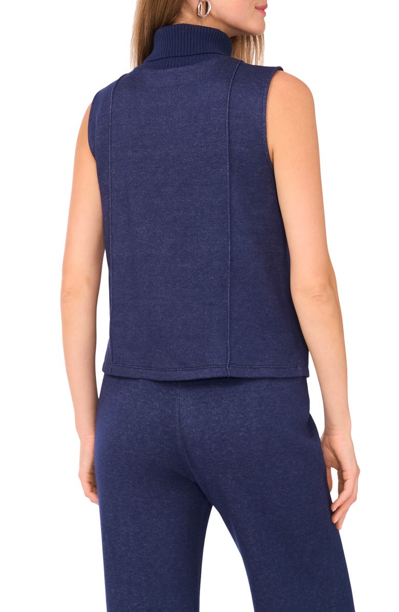 Vince Camuto Exposed Seam Detail Sleeveless Knit Turtleneck Top, Alternate, color, 