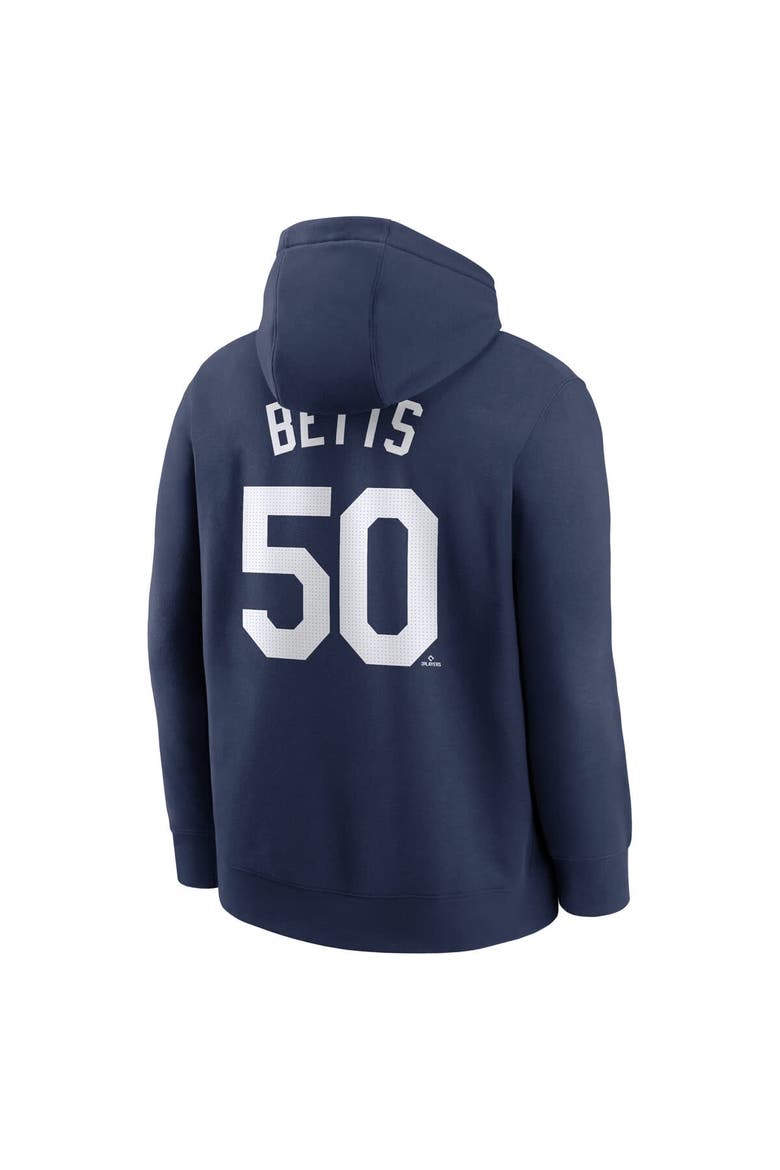 Men's Nike Mookie Betts Navy Los Angeles Dodgers Player Name & Number Club Pullover Hoodie, Alternate, color, Navy