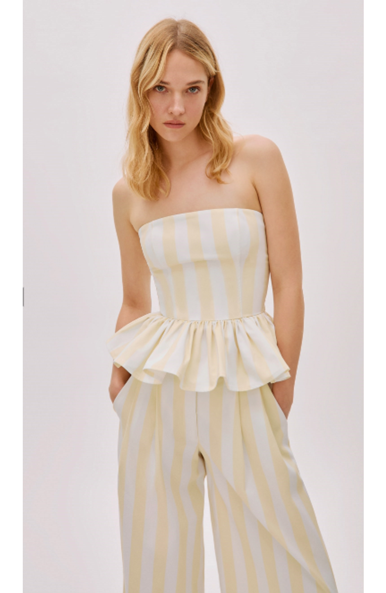 Labeca London Eclipse Cotton Striped Pants, Alternate, color, Yellow