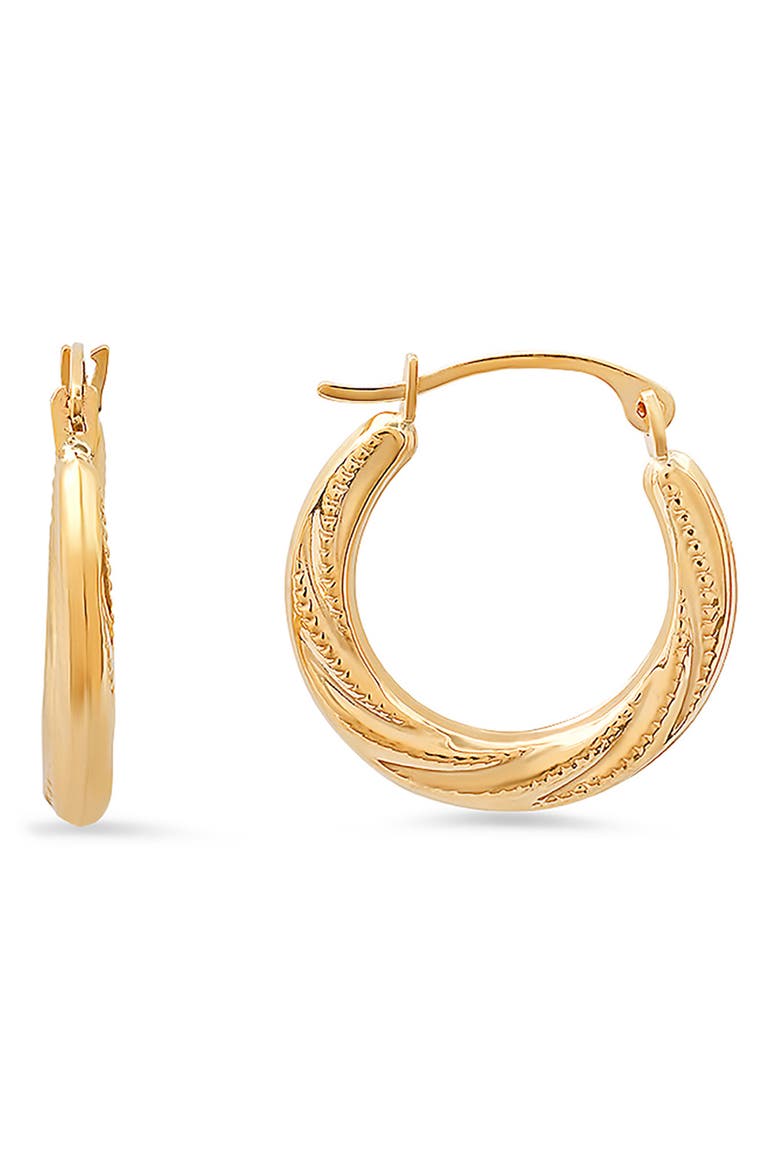10K Gold Huggie Hoop Earrings, Main, color, GOLD