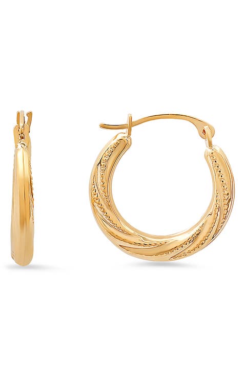 10K Gold Huggie Hoop Earrings