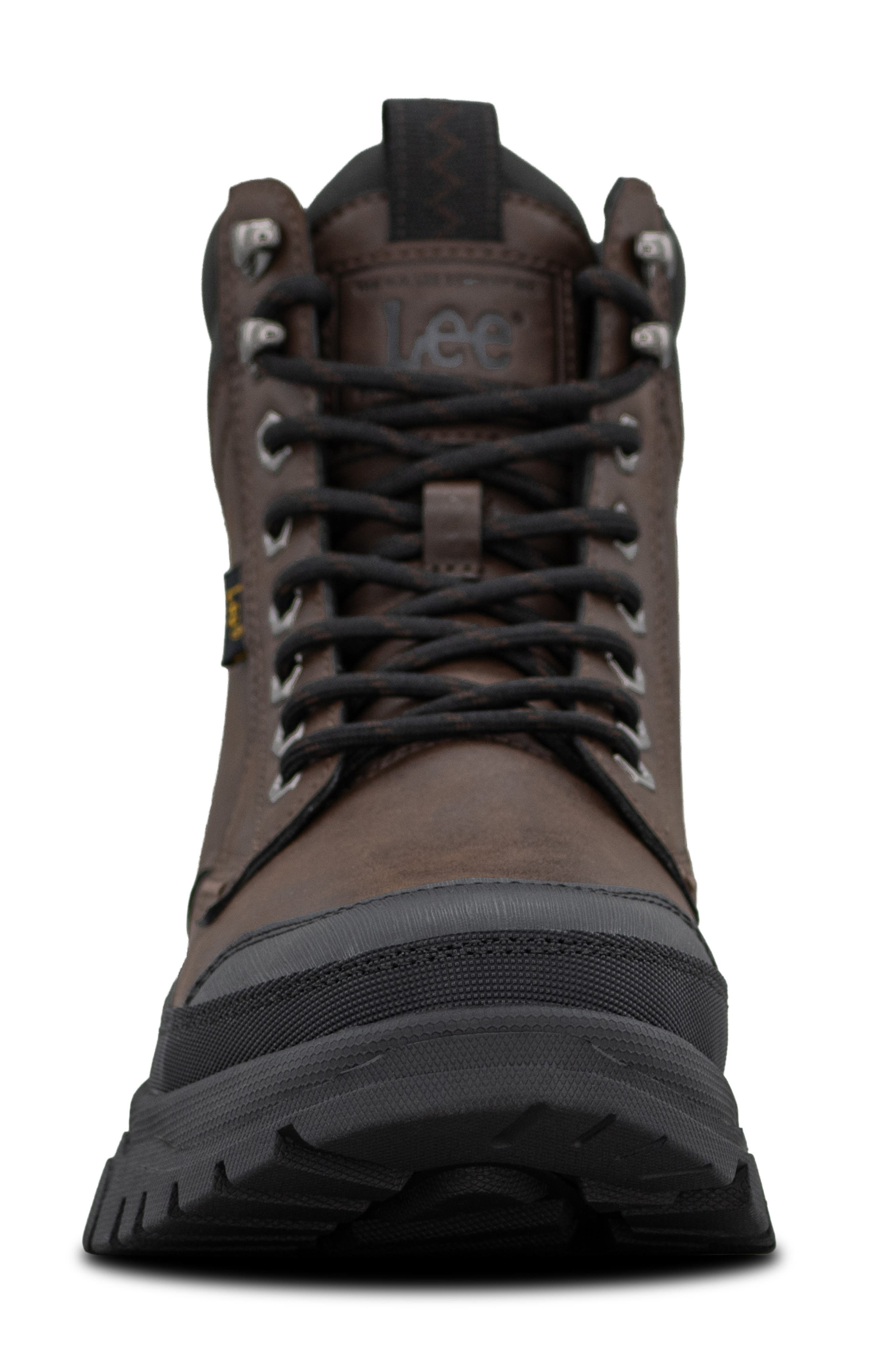 Denver Faux Leather Boot, Alternate, color, DARK BROWN/ BLACK