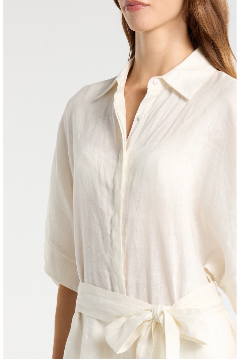 Linen Cover-Up Romper, Alternate, color, WHITE