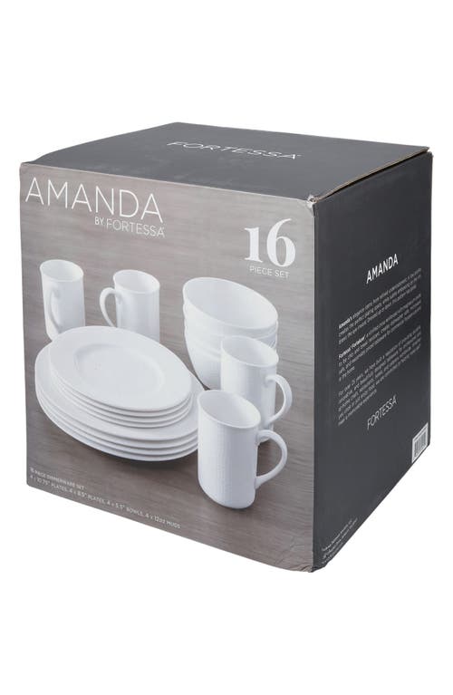 Fortessa Amanda Embossed 16-piece Dinnerware Set In White