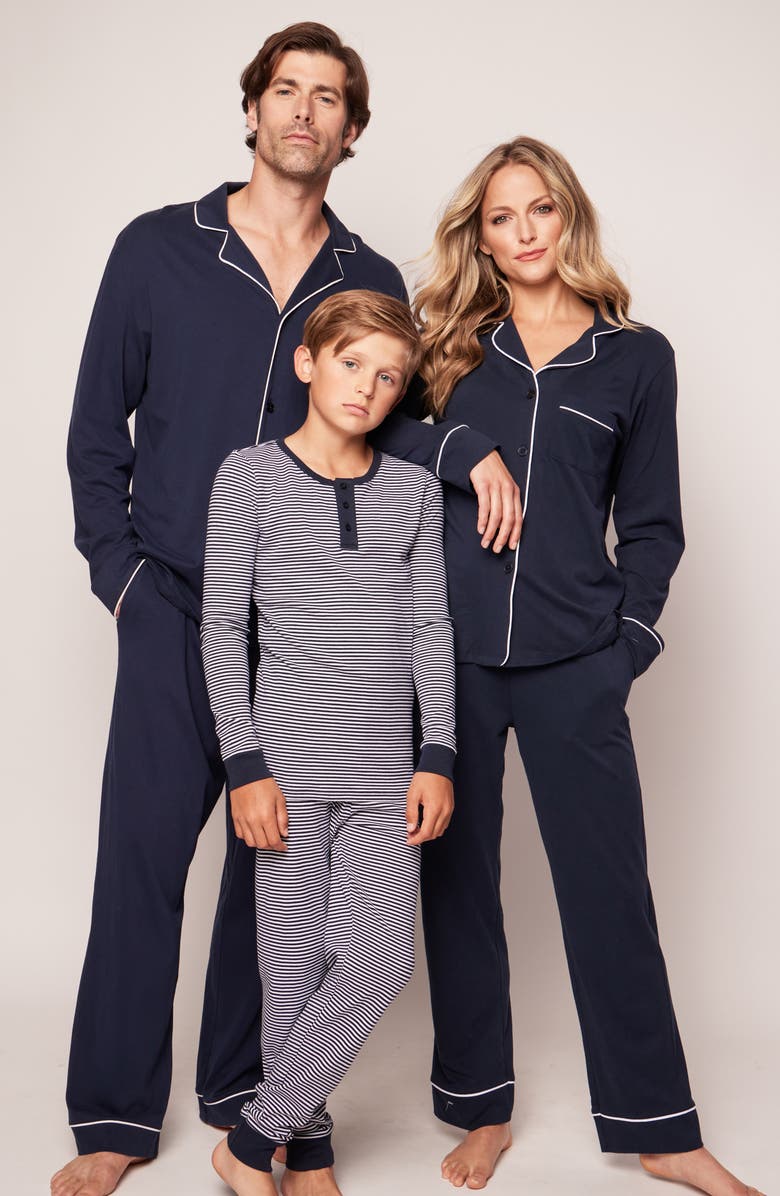 Petite Plume Kids' Stripe Fitted Two-Piece Pima Cotton Pajamas, Alternate, color, 