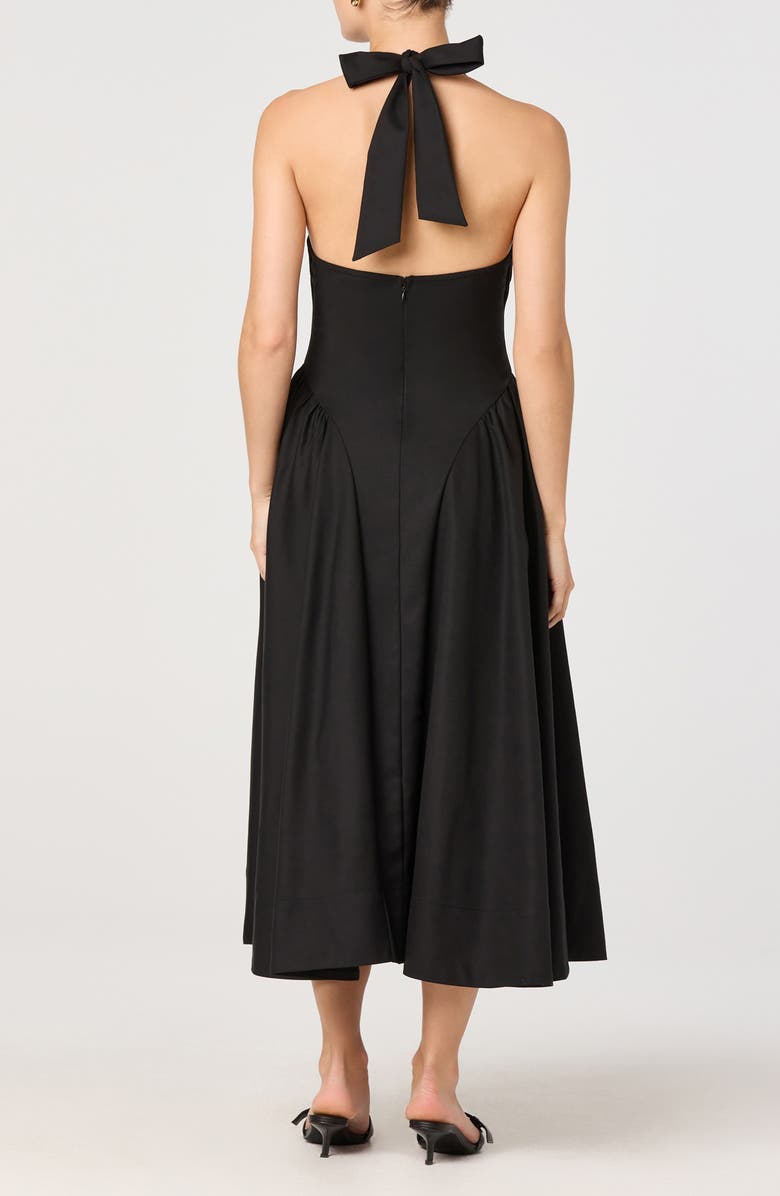 ASTR the Label Meana Halter Neck Cotton Blend Dress, Alternate, color, Black