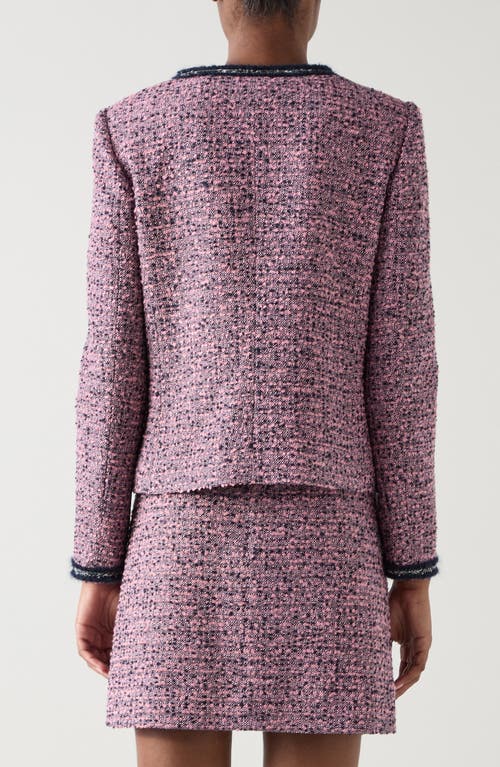 Lk Bennett Charlie Trim Tweed Jacket In Purple
