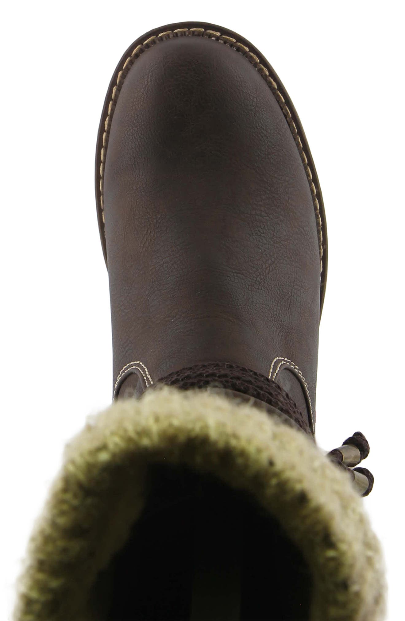 Acaphine Water Resistant Boot, Alternate, color, DARK BROWN FAUX LEATHER