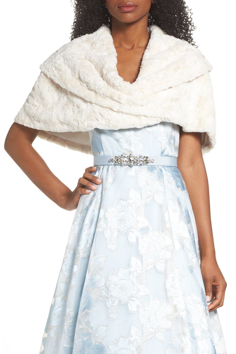 Faux Fur Stole, Main, color, IVORY