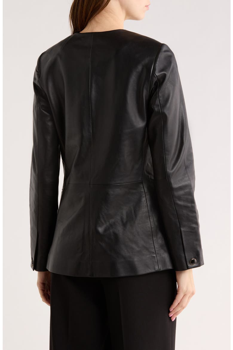 Payley Leather Blazer, Alternate, color, BLACK