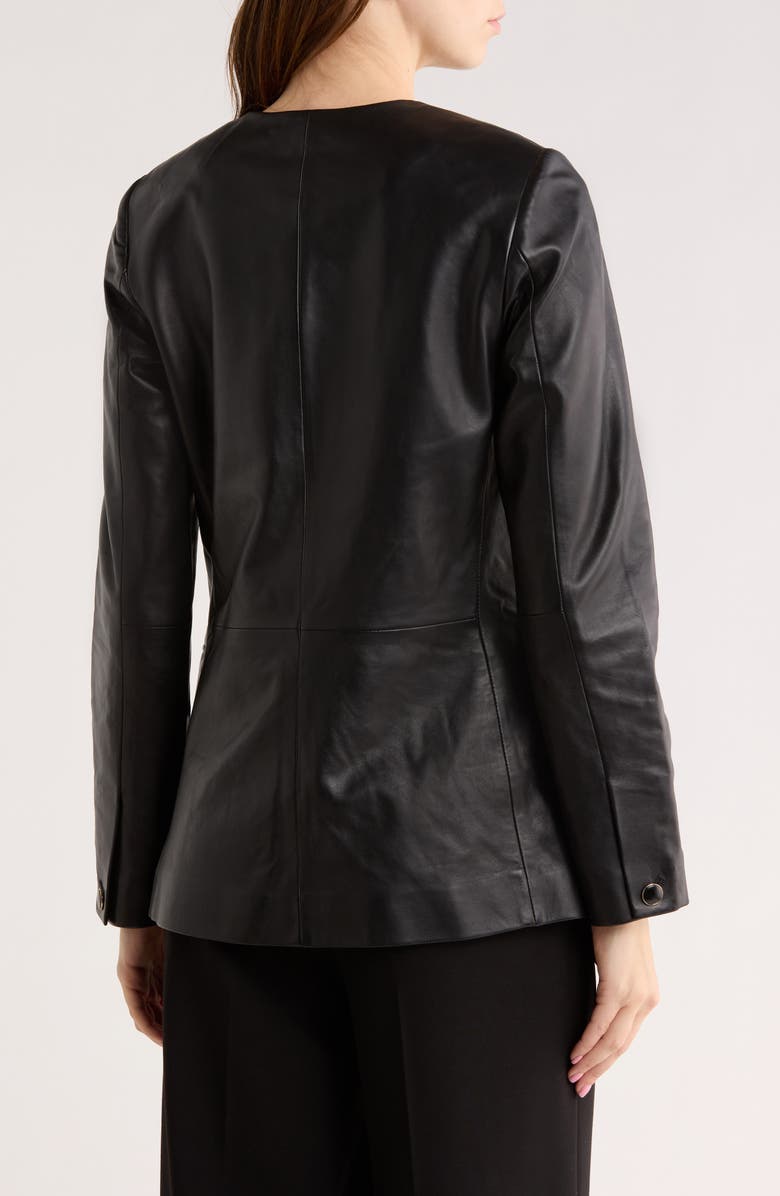 rag & bone Payley Leather Blazer, Alternate, color, Black