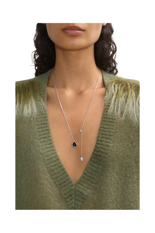 Burberry Shield Pendant Necklace In Silver/black/clear