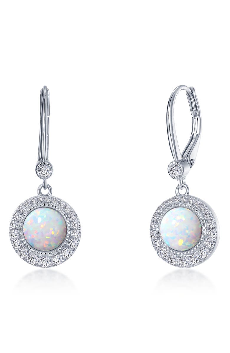 Lafonn Simulated Opal & Simulated Diamond Drop Earrings, Main, color, White