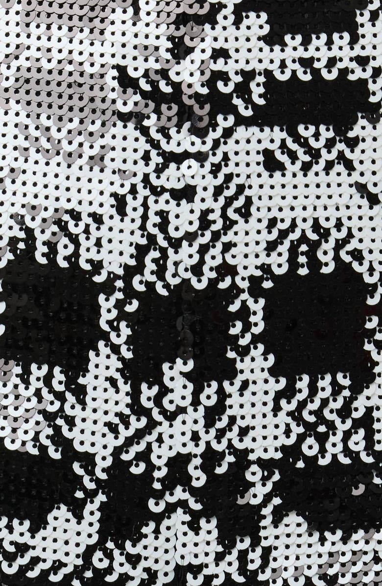 Naked Wardrobe Sequin Shorts, Alternate, color, White/ Black Plaid