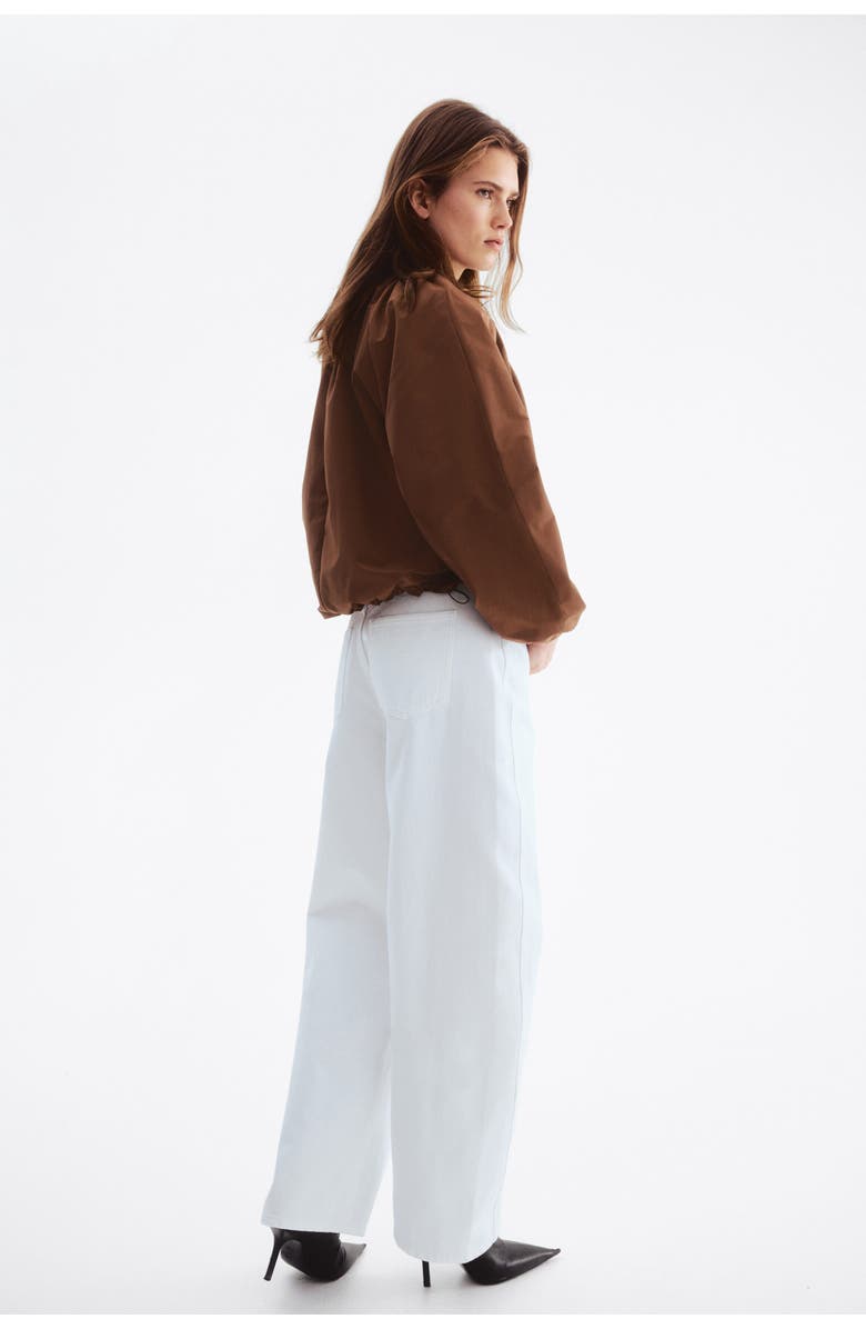 H&M Gathered Bomber Jacket, Alternate, color, Brown
