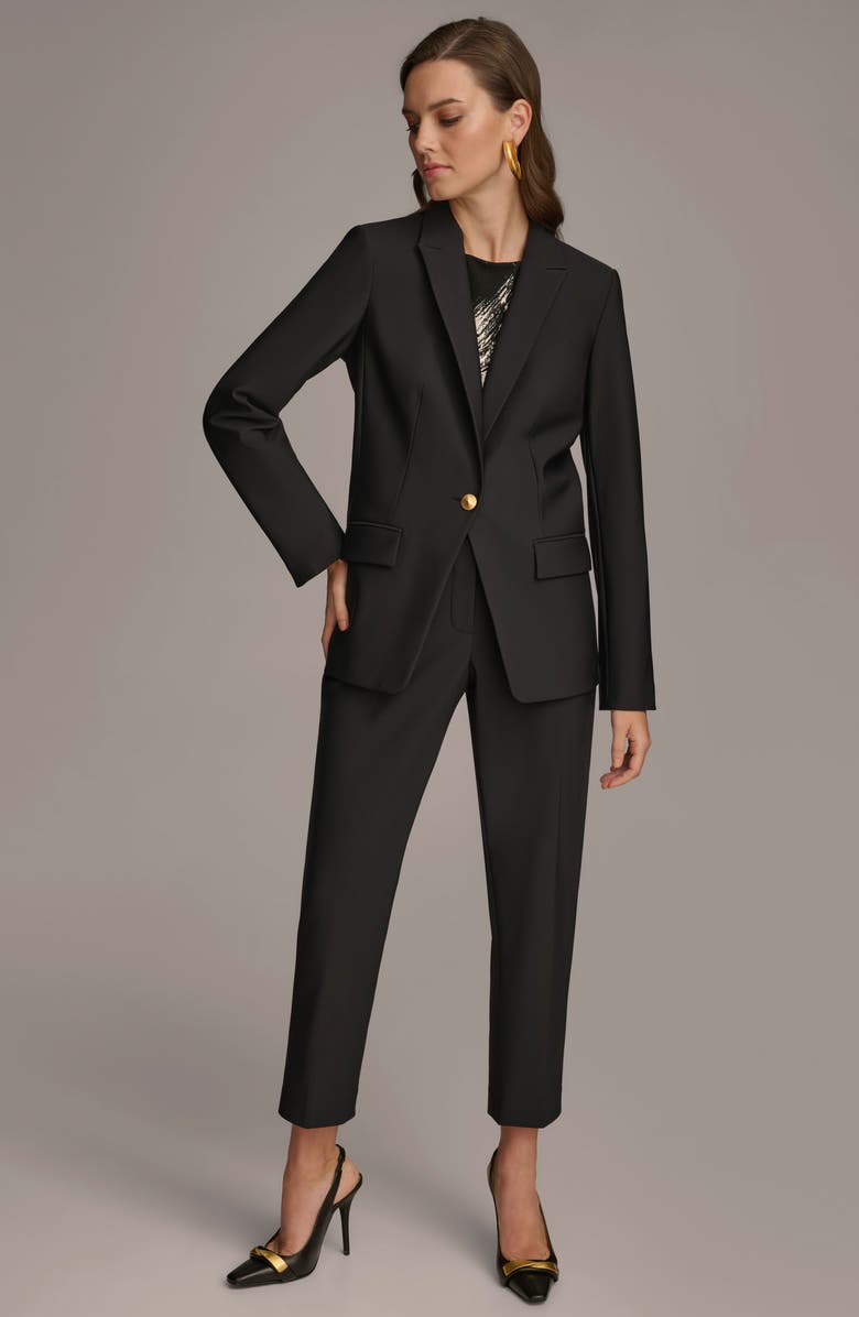 Donna Karan New York One-Button Blazer, Alternate, color, Black