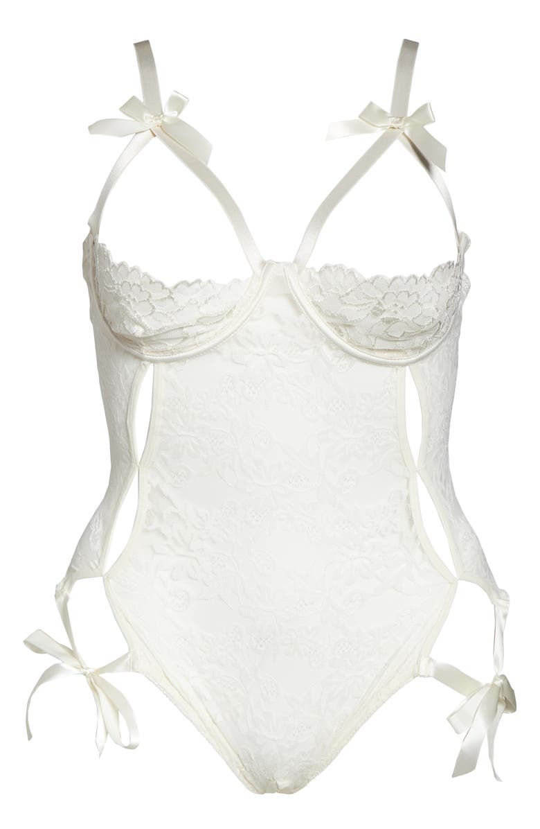Oh La La Cheri Zara Underwire Open Cup Open Gusset Lace Teddy, Alternate, color, 