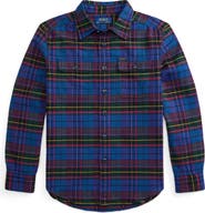 Polo Ralph Lauren Kids' Plaid Brushed Cotton Oxford Shirt
