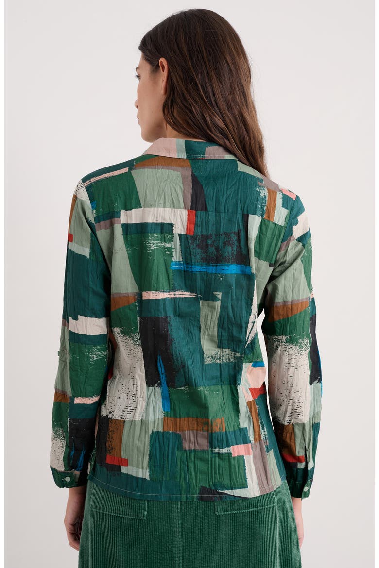 Larissa Printed Organic Cotton Button-Up Shirt, Alternate, color, AERIAL FIELD COPPICE