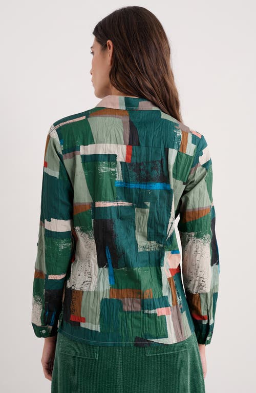 Seasalt Cornwall Larissa Printed Organic Cotton Button-up Shirt In Green