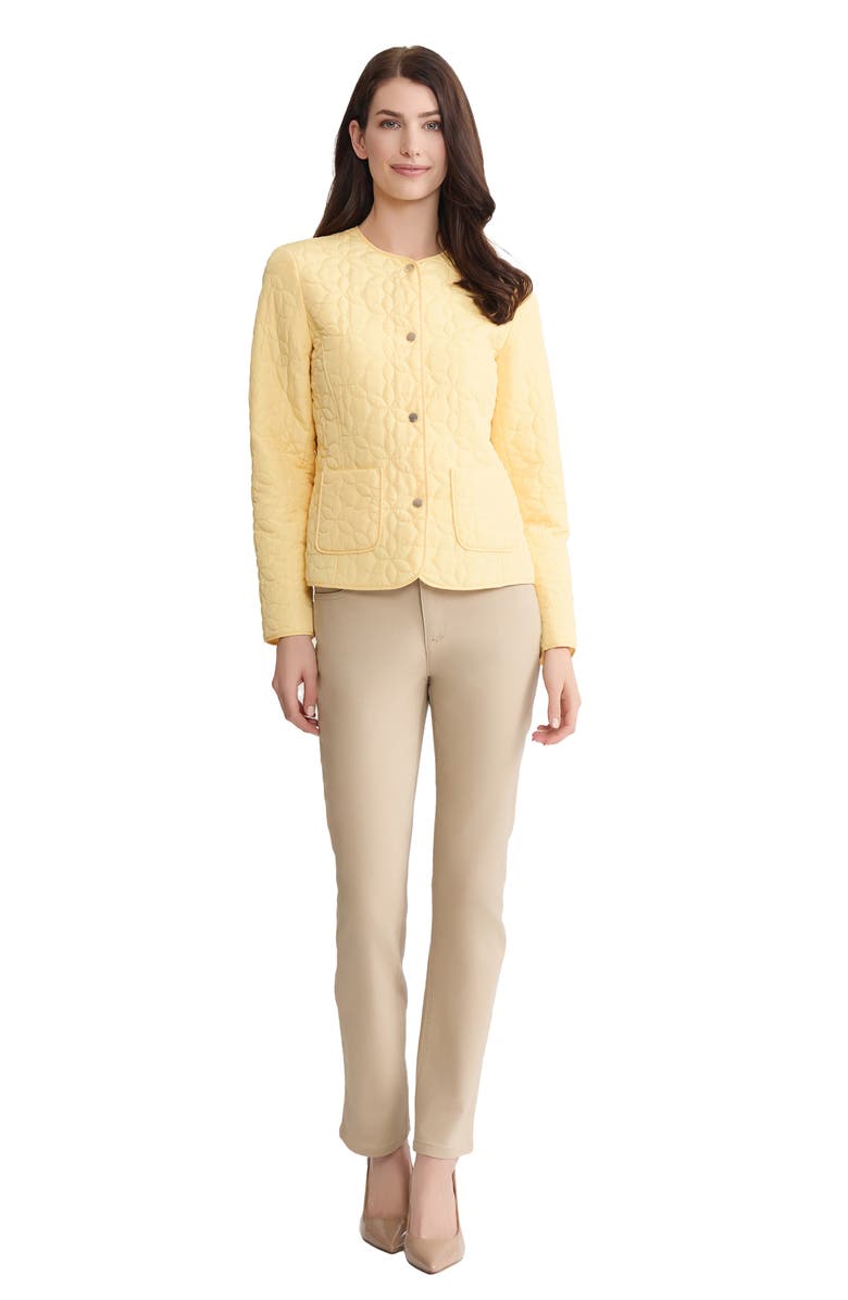 Jones New York Floral Quilted Snap Front Jacket, Alternate, color, 