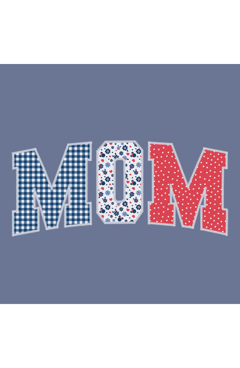 Minnie Mouse Men's Minnie Mouse Mom Three Collegiate Patterns Graphic T-Shirt, Alternate, color, Blue Jean