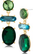 JARDIN Oval Crystal Drop Earrings