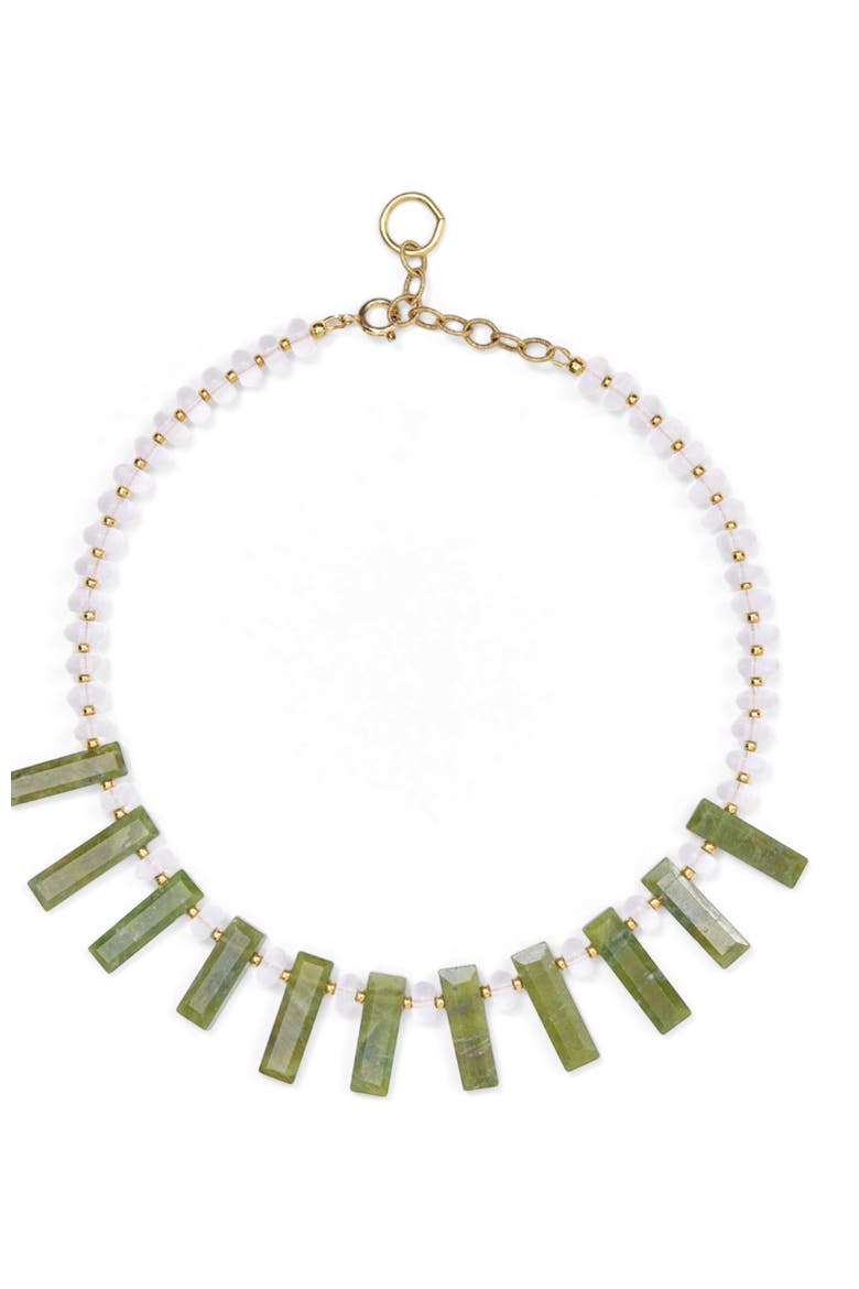 Queen Green Quartz Aventurine Gold Plated Necklace, Alternate, color, Green
