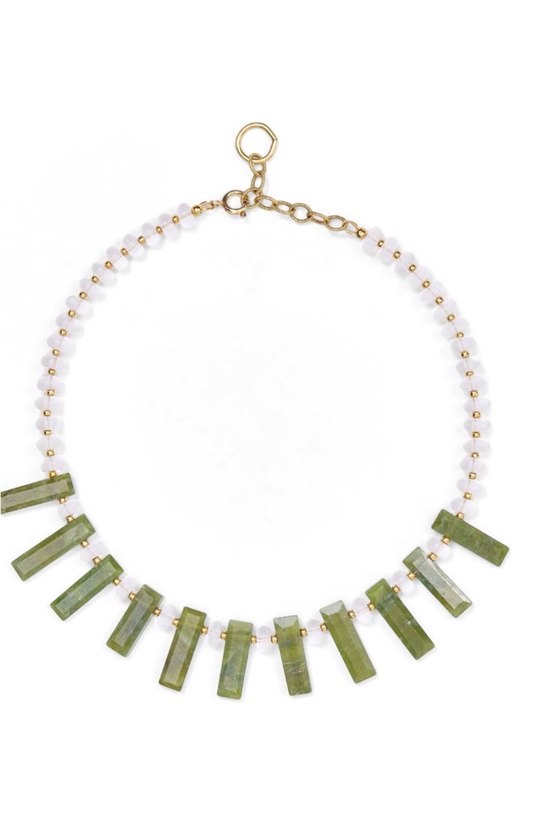 SHOP SPICY DAN Queen Green Quartz Aventurine Gold Plated Necklace, Alternate, color, Green