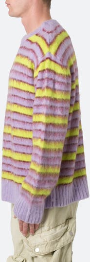 【IONSEOUL】(UNISEX) Mohair stripe heavy knit 4FM151 mnml Striped Faux Mohair Sweater | Nordstrom