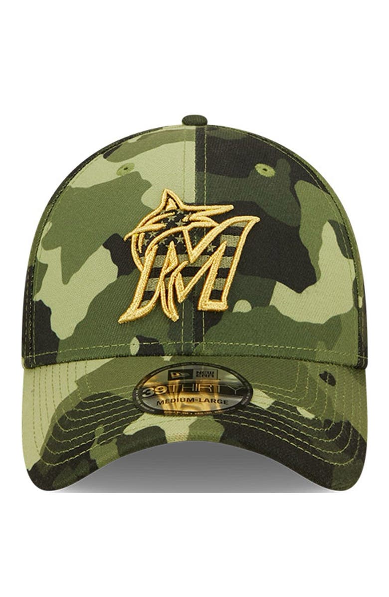 New Era Men's New Era Camo Miami Marlins 2022 Armed Forces Day 39THIRTY Flex Hat, Alternate, color, Camo