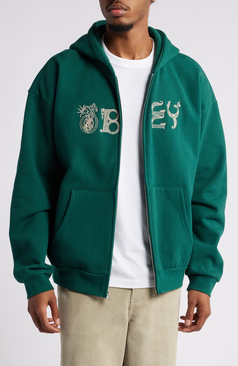 Obey Woodcut Extra Heavy Hoodie, Main, color, 