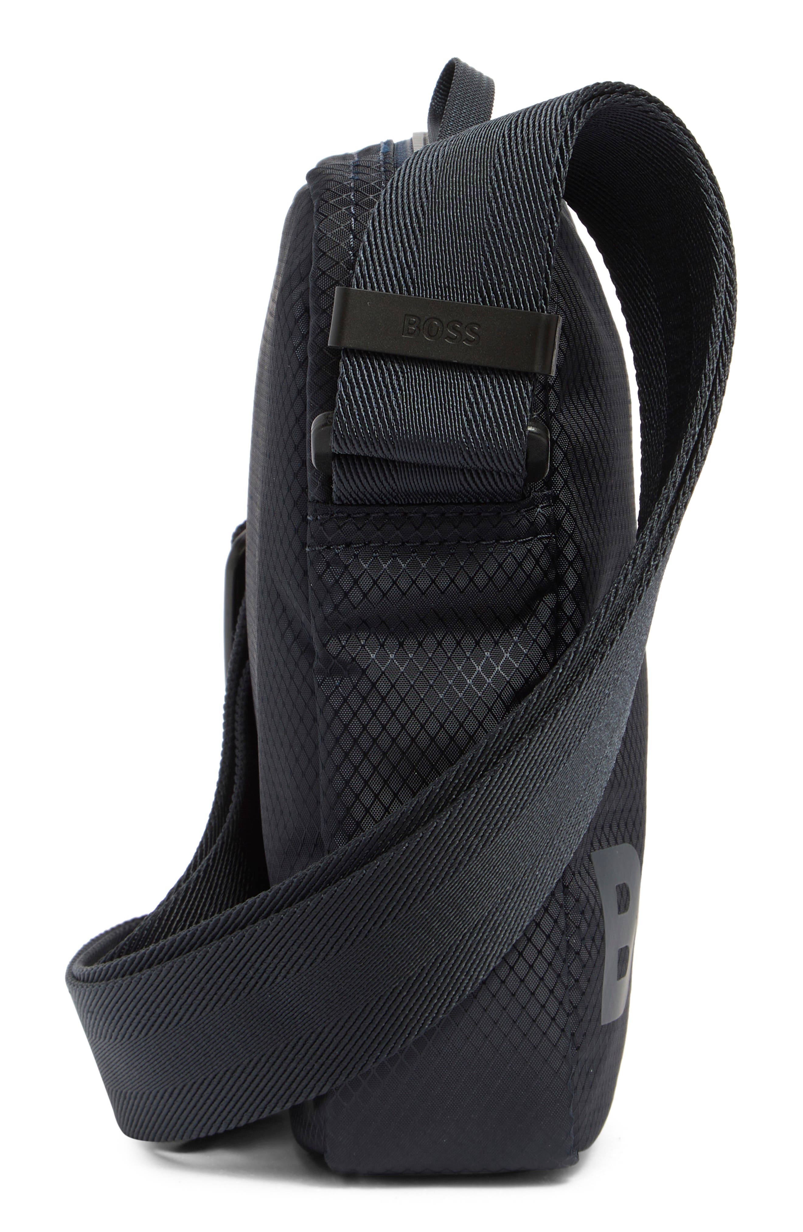 BOSS Logo Ripstop Recycled Polyester Crossbody Bag, Alternate, color, Navy White Logo