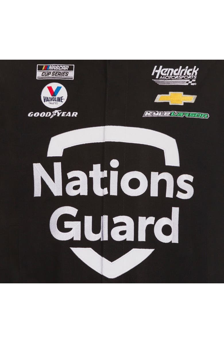 JH DESIGN Men's JH Design Black Kyle Larson Nations Guard Twill Uniform Full-Snap Jacket, Alternate, color, Black