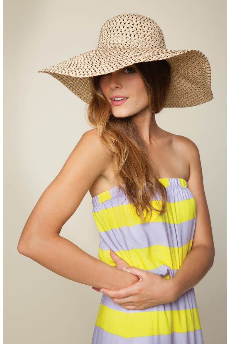 'Magnolia' Stripe Strapless Maxi Dress, Alternate, color, WATERFALL/ PLUM