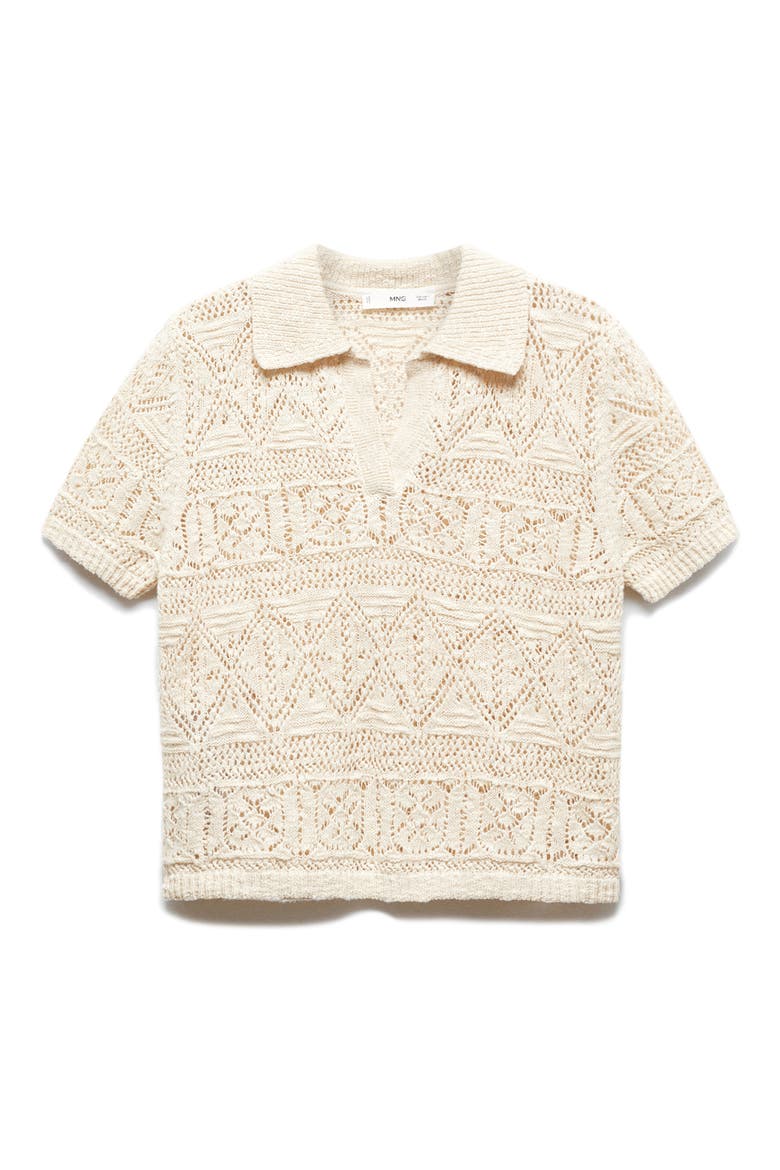 Maldivas Open Stitch Johnny Collar Cotton Polo Sweater, Alternate, color, LIGHT PASTEL GREY
