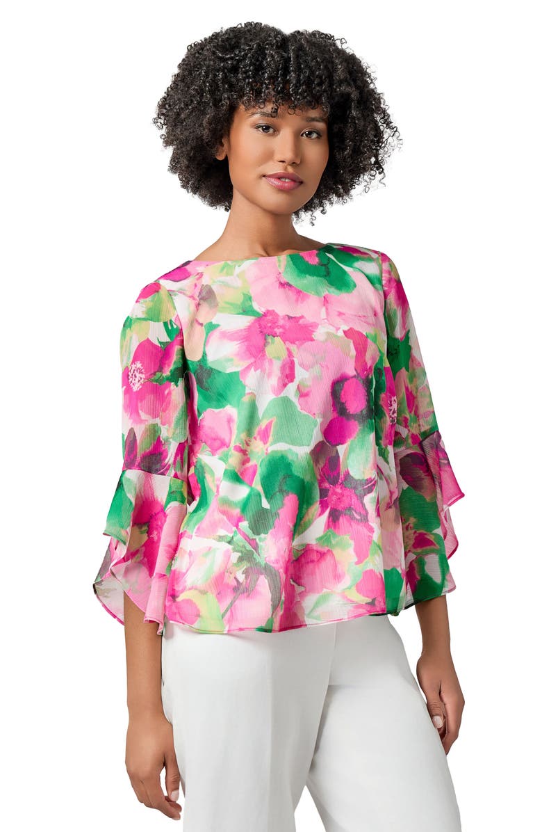 KASPER Ruffle Sleeve Top, Alternate, color, 