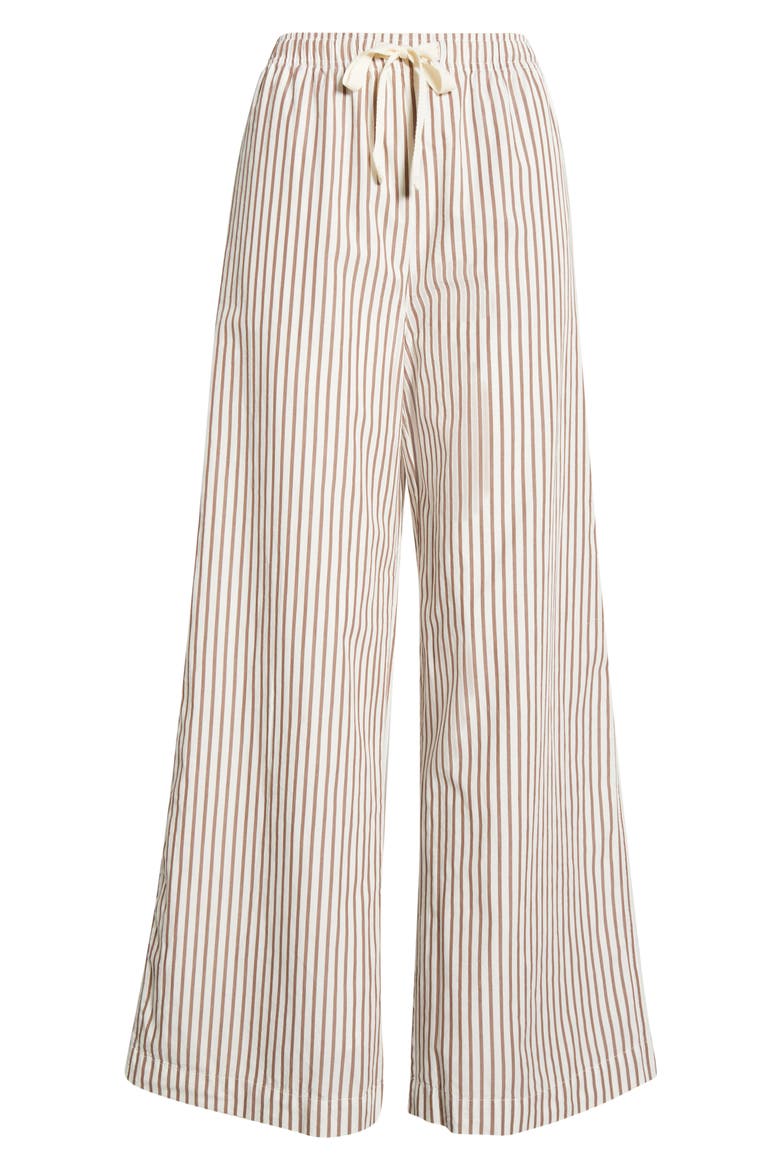 Cotton Poplin Pajama Pants, Alternate, color, IVORY- BROWN OLIVIA STRIPE