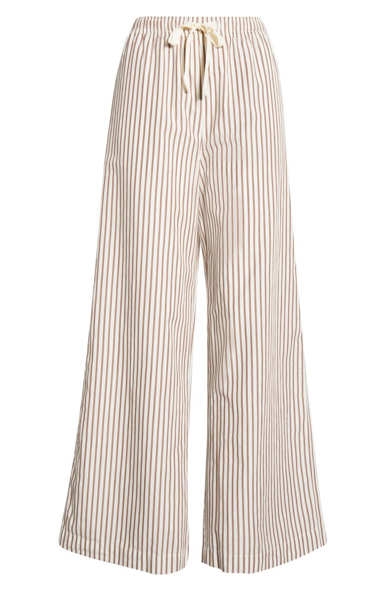 Nordstrom Cotton Poplin Pajama Pants, Alternate, color, Ivory- Brown Olivia Stripe