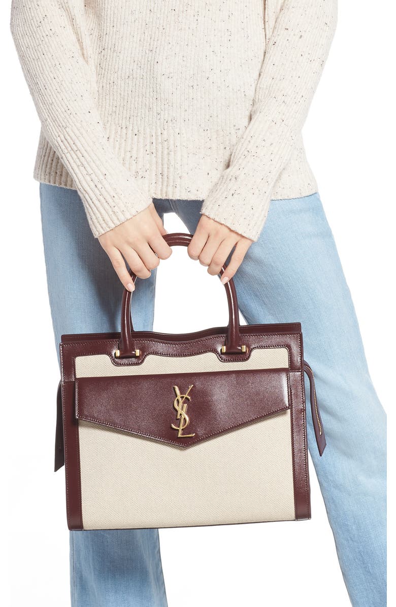 Saint Laurent Medium Uptown Cabas Satchel, Alternate, color,