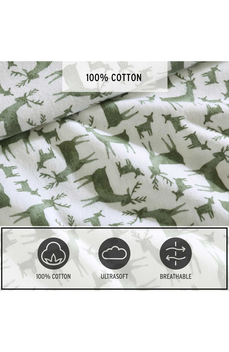 Eddie Bauer Deer Camp Cotton Flannel Sheet Set, Alternate, color, Green