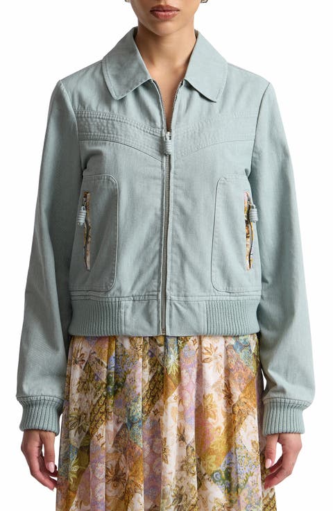 Cotton Zip Bomber Jacket