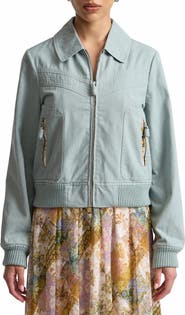 Avec Les Filles Cotton Zip Bomber Jacket