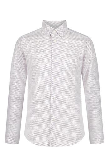 Calvin Klein Kids' Neat Stretch Long Sleeve Button-up Shirt