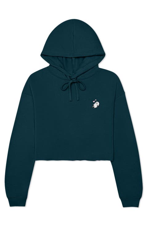 Heartly Ghost Cropped Hoodie