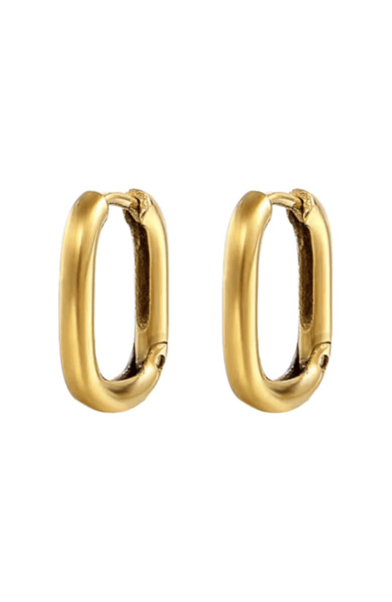 DLORIA Lurienne Rectangle Hoop Earrings  Sleek & Stylish, Main, color, Gold