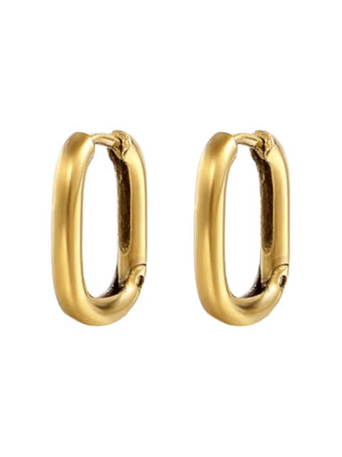 Lurienne Rectangle Hoop Earrings  Sleek & Stylish