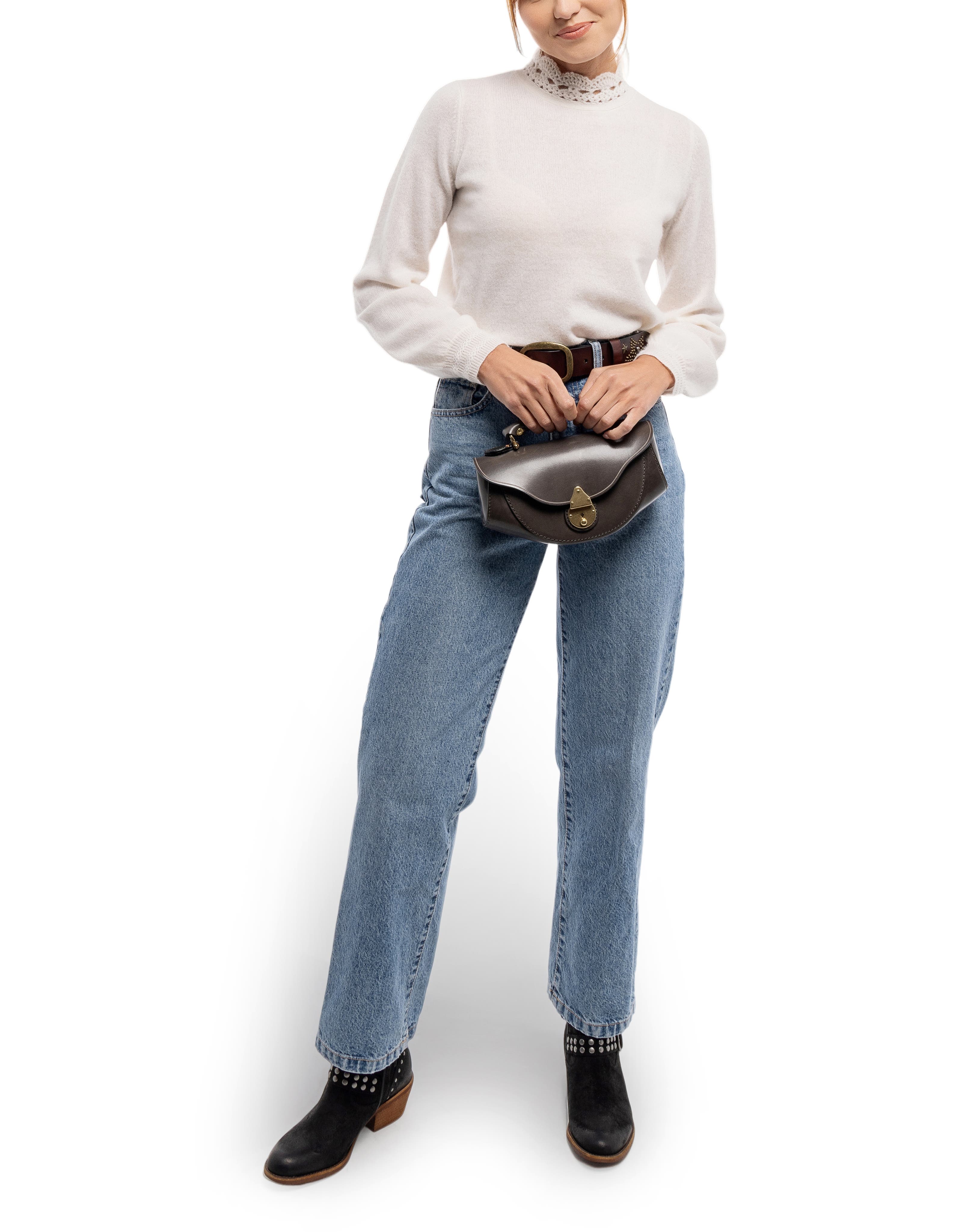 OLD TREND Azalea Genuine Leather Vintage Everyday Crossbody, Alternate, color, Grey